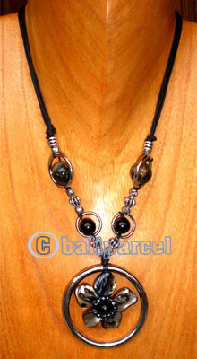 Necklaces, Handmade From Shell And Glassbead