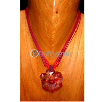Necklaces, Handmade From Resin And Glassbead