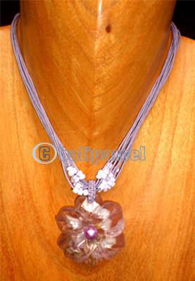 Necklaces, Handmade From Resin And Glassbead