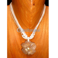 Necklaces, Handmade From Resin And Glassbead