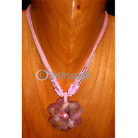 Necklaces, Handmade From Resin And Glassbead