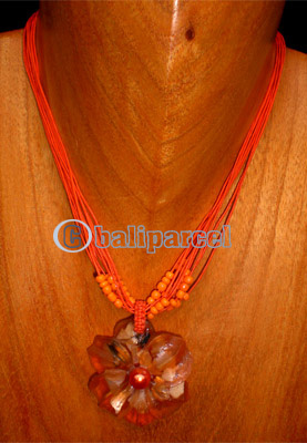 Necklaces, Handmade From Resin And Glassbead