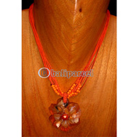 Necklaces, Handmade From Resin And Glassbead