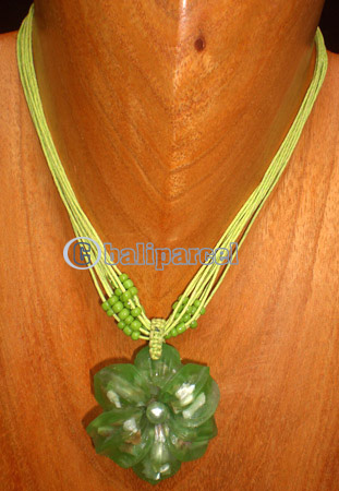 Necklaces, Handmade From Resin And Glassbead