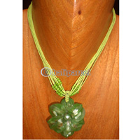 Necklaces, Handmade From Resin And Glassbead