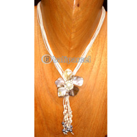 Necklaces, Handmade From Shell And Glassbead