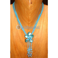 Necklaces, Handmade From Shell And Glassbead