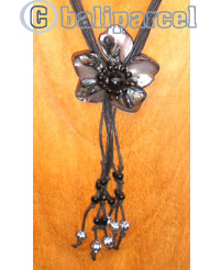Necklaces, Handmade From Shell And Glassbead