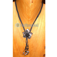 Necklaces, Handmade From Shell And Glassbead