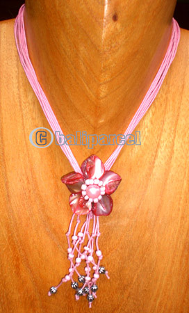 Necklaces, Handmade From Shell And Glassbead