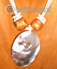 Necklaces, Handmade From Shell And Glassbead