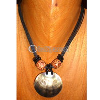 Necklaces, Handmade From Shell And Glassbead