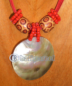Necklaces, Handmade From Shell And Glassbead