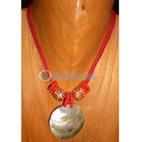 Necklaces, Handmade From Shell And Glassbead