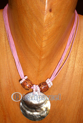 Necklaces, Handmade From Shell And Glassbead
