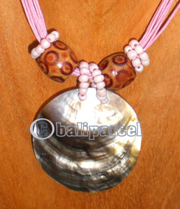 Necklaces, Handmade From Shell And Glassbead