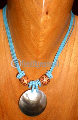 Necklaces, Handmade From Shell And Glassbead