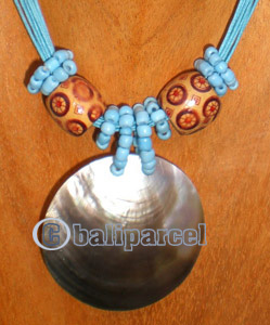 Necklaces, Handmade From Shell And Glassbead