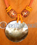 Necklaces, Handmade From Shell And Glassbead