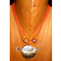 Necklaces, Handmade From Shell And Glassbead