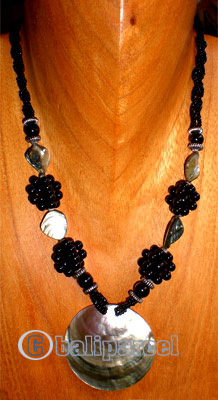 Necklaces, Handmade From Shell And Glassbead