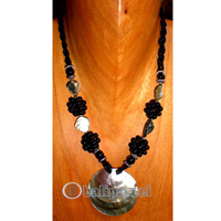 Necklaces, Handmade From Shell And Glassbead