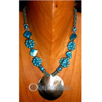 Necklaces, Handmade From Shell And Glassbead