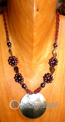 Necklaces, Handmade From Shell And Glassbead