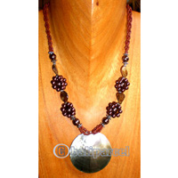 Necklaces, Handmade From Shell And Glassbead