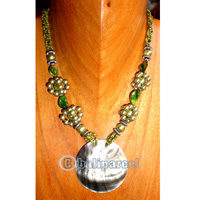 Necklaces, Handmade From Shell And Glassbead