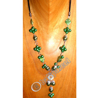 Necklaces, Handmade From Shell And Glassbead