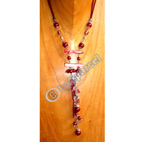 Necklaces, Handmade From Shell And Glassbead
