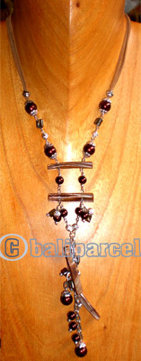 Necklaces, Handmade From Shell And Glassbead