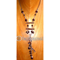 Necklaces, Handmade From Shell And Glassbead