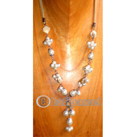 Necklaces, Handmade From Shell And Glassbead