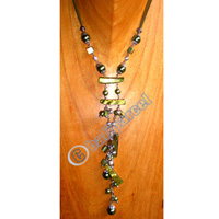 Necklaces, Handmade From Shell And Glassbead