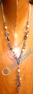 Necklaces, Handmade From Shell And Glassbead