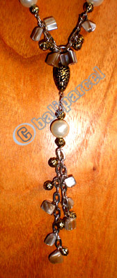 Necklaces, Handmade From Shell And Glassbead