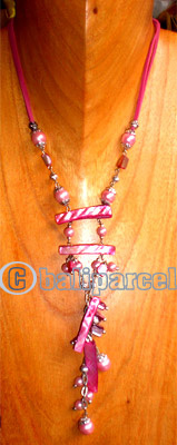 Necklaces, Handmade From Shell And Glassbead