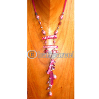 Necklaces, Handmade From Shell And Glassbead