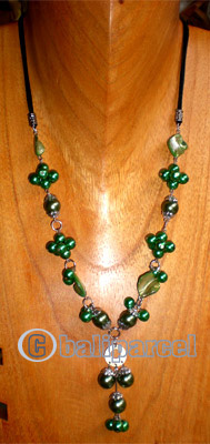 Necklaces, Handmade From Shell And Glassbead