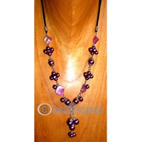 Necklaces, Handmade From Shell And Glassbead