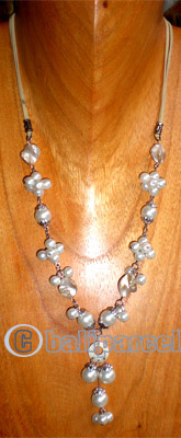 Necklaces, Handmade From Shell And Glassbead