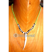 Necklaces, Handmade From Glassbead And Bone