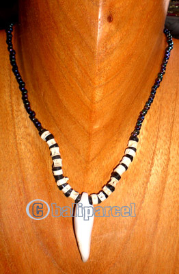 Necklaces, Handmade From Glassbead And Bone