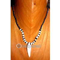 Necklaces, Handmade From Glassbead And Bone