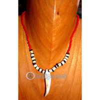 Necklaces, Handmade From Glassbead And Bone
