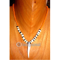 Necklaces, Handmade From Glassbead And Bone