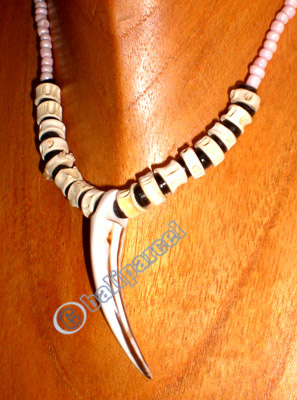 Necklaces, Handmade From Glassbead And Bone