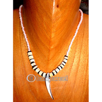 Necklaces, Handmade From Glassbead And Bone